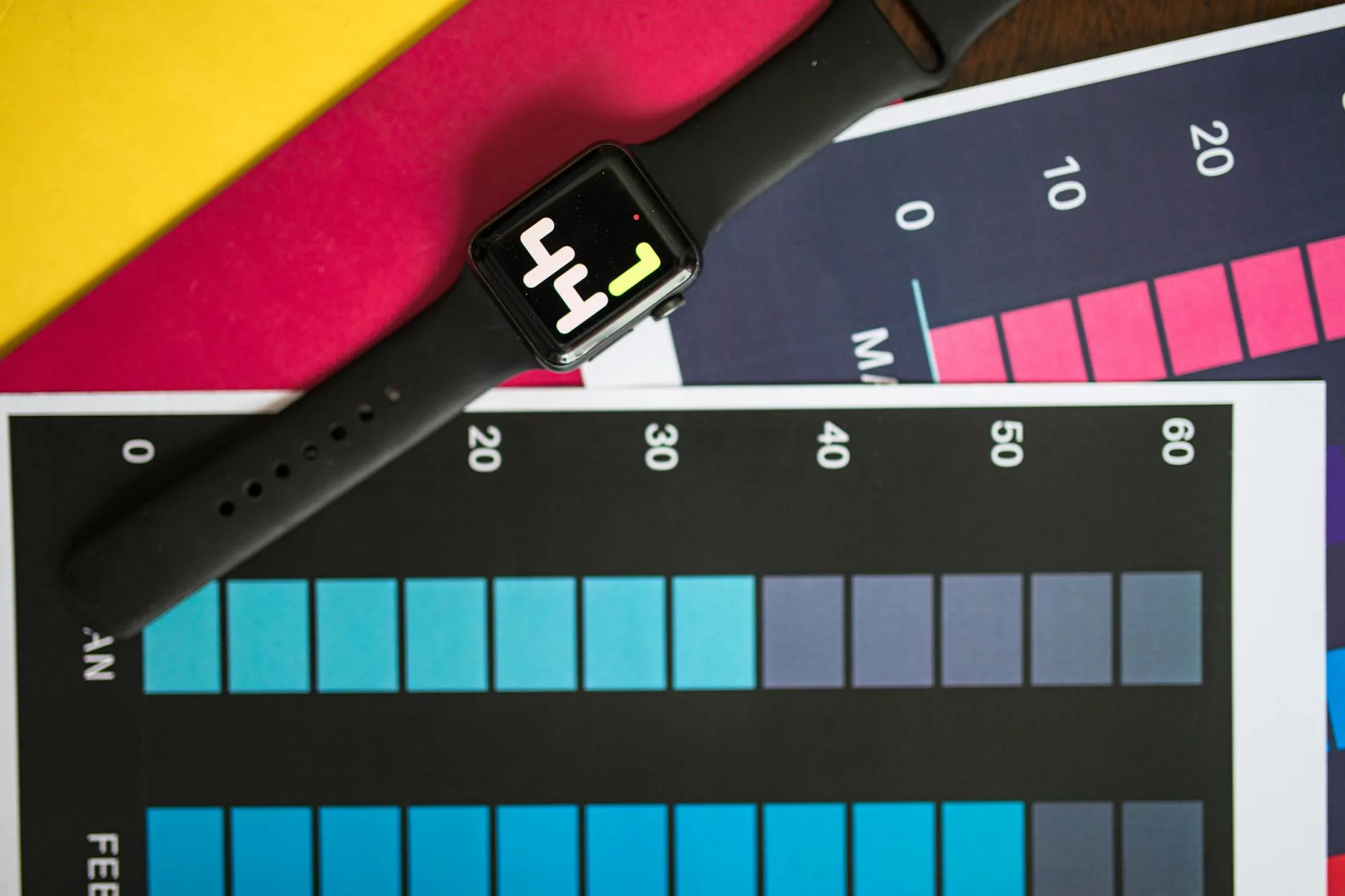 Smartwatch on a wrist displaying sleep tracking data