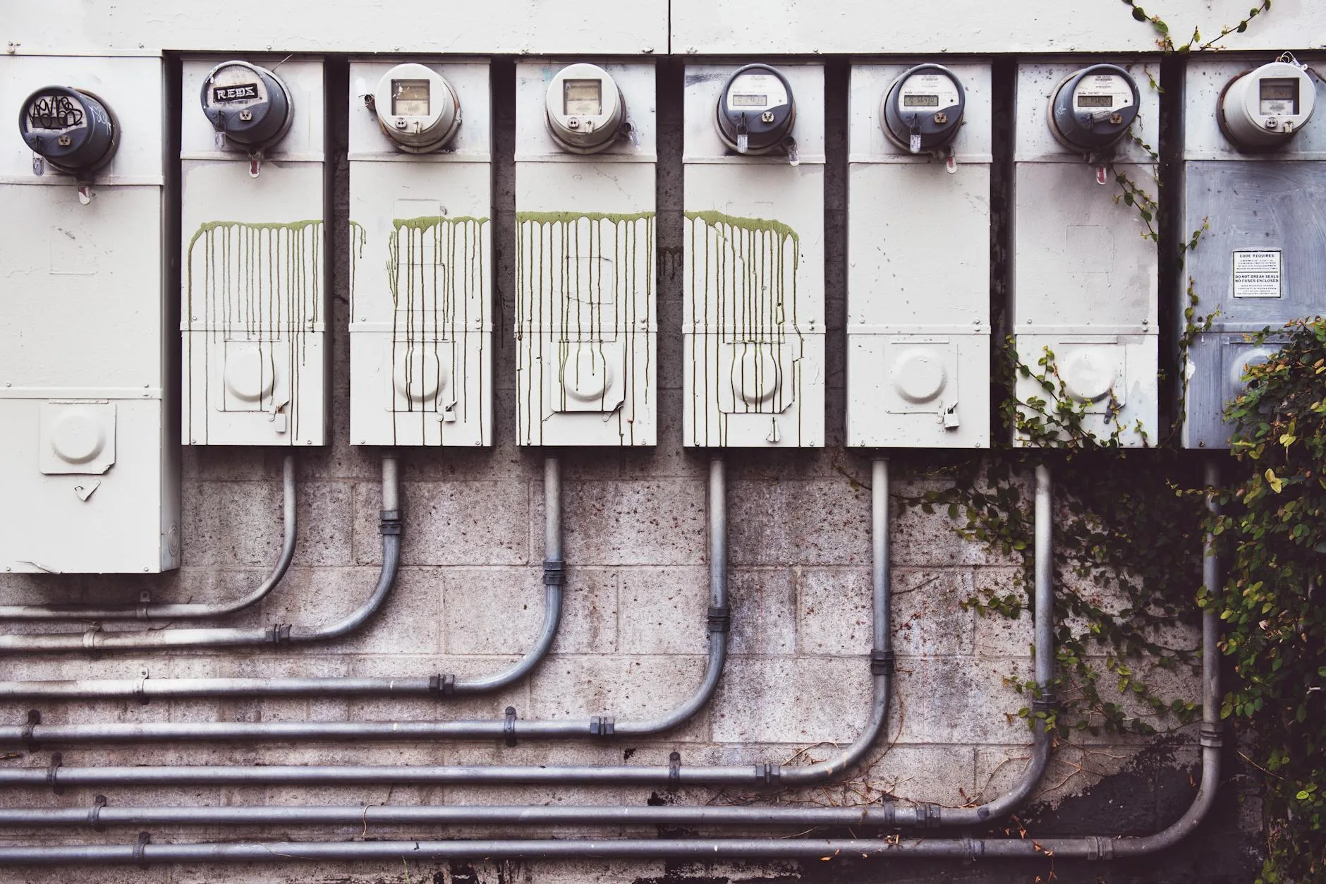 Energy meter showing low power consumption