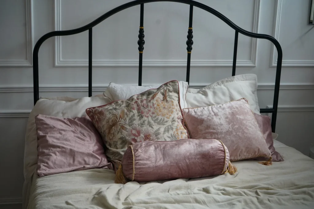 White bed pillows showing different pillow types on a UK bed
