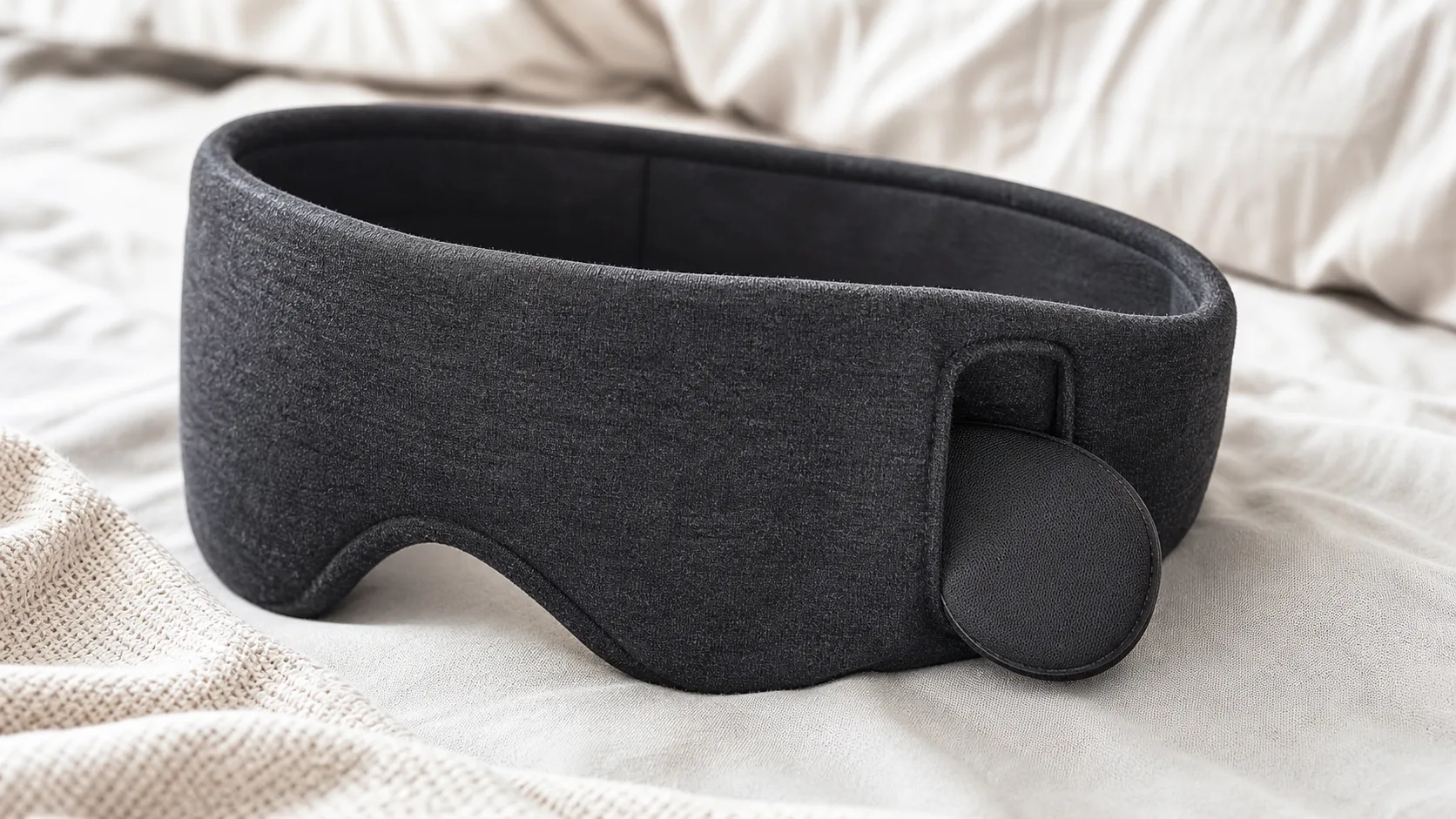 Sleep headband headphones with flat speaker pad close up